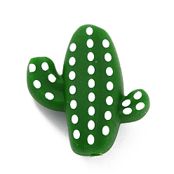 Зеленый Пищевые экологически чистые силиконовые фокусные шарики, кактус, зелёные, 27x25.5x10 мм, отверстие : 2 мм