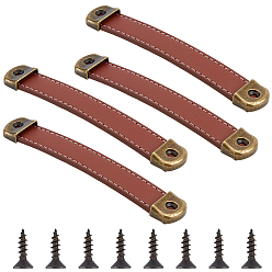 Кокосово-Коричневый 4 Прямоугольные сумки из искусственной кожи с ручками, со сплавочной фурнитурой, античная бронза, кокосового коричневый, 143x21.5x4 мм