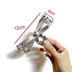 Белый Дым Заколки-коготь из искусственной кожи, пластиковые аксессуары для волос для женщин и девочек, бантом, серый, 120x60 мм