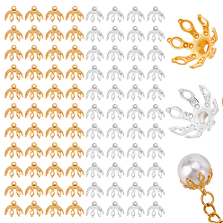 (52) Непрозрачная лаванда 100шт. 2 цвета латунные бусины колпачки дужки, без свинца и без кадмия, разноцветные, 8x10.5 мм, отверстие : 1.2 мм, 50 шт / цвет