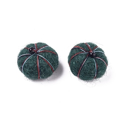 Темно-серый Украшение из шерстяного фетра, со стеклянными бисеринами, украшение ремесла diy, тыква, темно-серый, 23~24x13~17 мм