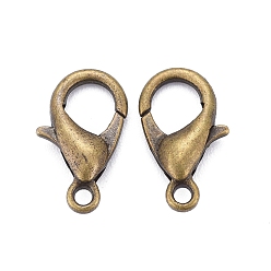Antique Bronze Zinc Alloy Lobster Claw Clasps, Parrot Trigger Clasps, Cadmium Free & Nickel Free & Lead Free, Antique Bronze, 12x6mm, Hole: 1.2mm