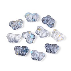 Светлый Стально-синий Прозрачные акриловые бусины, окрашенные спреем, бабочка, светло-стальной синий, 7x10x3 мм, отверстие : 1.5 мм, Около 3570 шт / 500 г