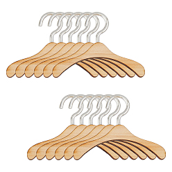 Желтая Старая Ткань  12шт. деревянные вешалки для кукол, с железным крюком, аксессуары для кукольной одежды, старое кружево, 44x59.5x4.5 мм