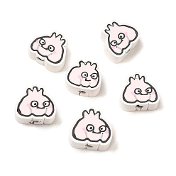 Vegetables Мультяшный чеснок полимерная глина бусины, чеснок, 10x11x5 мм, отверстие : 2 мм