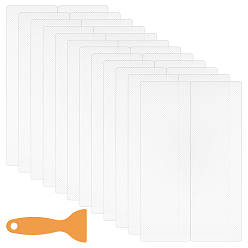 Прозрачный ПВХ пластиковые предварительно нарезанные противоскользящие полоски, Наклейка на протектор безопасности без противоскользящего душа, для ванны для ванной комнаты из керамики для напольного покрытия, со скребком, прозрачные, 200x120x1 мм