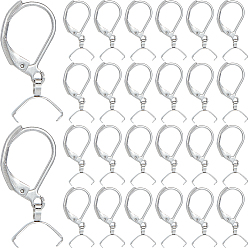 Нержавеющая Сталь Цвет 60 шт. 304 серьги с рычагом из нержавеющей стали, проволока для ушей с дужками для ледоруба, цвет нержавеющей стали, 24 мм, контактный: 0.7 мм и 0.5 мм