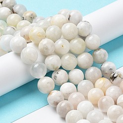 Rainbow Moonstone Бусины из натурального радужного лунного камня, круглые, 10 мм, отверстие : 0.8 мм, около 39 шт / нитка, 15.35 дюйм (39 см)