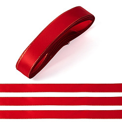 Rouge 5 Ruban de satin en polyester bordé d'or, rouge, 7/8 pouces (21 mm)
