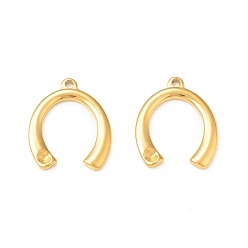 Real 18K Gold Plated 304 Stainless Steel Pendant Rhinestone Settings, U-Shaped, Real 18K Gold Plated, Fit for 2mm Rhinestone, 18x15.5x1.5mm, Hole: 1.5mm