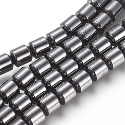 Естественный Цвет Магнитные гематит синтетические нити бисер, вакуумное покрытие pvd, колонка, первоначальный цвет, 4x5 мм, отверстие : 1 мм, около 85 шт / нитка, 15.94 дюйм (40.5 см)