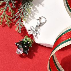 Платина Подвесные украшения из сплава стекла, рождественская елка, платина, 52.5 мм