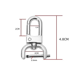 Platine Fermoirs pivotants en alliage de zinc, pour la fabrication de sacs, platine, 48mm, Trou: 20mm