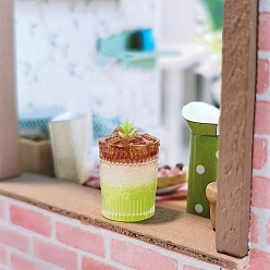 Зелено-Желтый Модель напитка из смолы, аксессуары для домашнего кукольного домика с микро-ландшафтом, притворяясь опорными украшениями, зеленый желтый, 13x17 мм