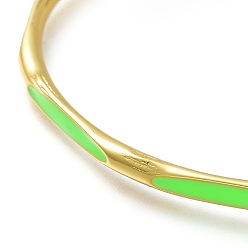 Couleur Mélangete Bracelets de manchette en laiton émaillé, sans plomb et sans cadmium, réel 18 k plaqué or, couleur mixte, diamètre intérieur: 2-1/4x2-1/4 pouce (5.7x5.6 cm)