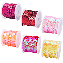 (52) Непрозрачная лаванда 6рулоны 6 цвета экологически чистые пластиковые бусины-пайетки, блестки бисер, Аксессуары для орнаментов, плоско-круглые, разноцветные, 6 мм, около 5 м / рулон