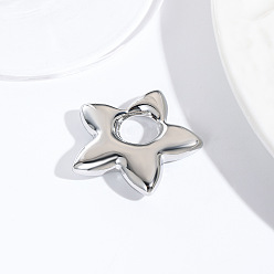 Платина Латунные подвески, звезда, платина, 32x33.5x6.5 мм, отверстие : 10x10 мм