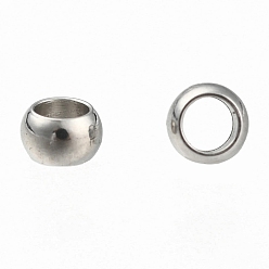 Stainless Steel Color 304 Stainless Steel Spacer Beads, Rondelle, Stainless Steel Color, 2.5x1.5mm, Hole: 1.4mm