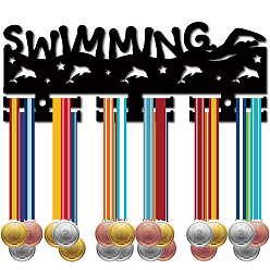 Sports Акриловый держатель медали, вешалка для медалей, с крючками для вешалок, рамка держателя медали, прямоугольные, спортивный, 110x290 мм, отверстие : 8 мм