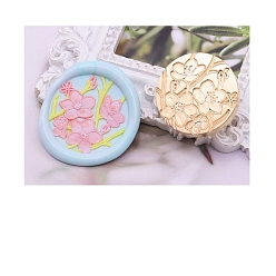 Цветок Круглая золотистая сургучная печать, латунная головка штампа, для приглашений, конверты, подарочная упаковка, цветок, 25 мм