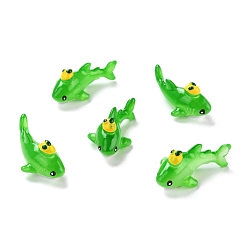Lime Green Transparent Resin Cabochons, Marine Animal Series, Fish, Lime Green, 35x19x16mm