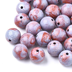 Коричневый Бисера треск акриловые, бусы из искусственного камня, круглые, коричневые, 14.5~16 мм, Отверстие : 2.2 мм , около 220 шт / 500 г