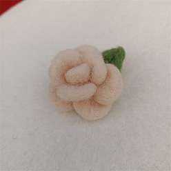 PapayaWhip Handmade Wool Felt Woven Costume Accessories, Rose, PapayaWhip, 40x40mm