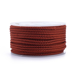 Коричневый Полиэстер плетеный шнур, коричневые, 3 мм, около 12.02~13.12 ярдов (11~12 м) / рулон