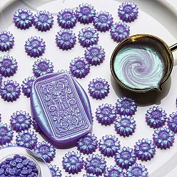 Violet Bleu Sceller les particules de cire, pour cachet de cachet rétro, tournesol, bleu violet, 70x32mm