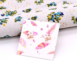 Лист 100 шт. квадратные бумажные карточки для демонстрации сережек, для показа сережек, лист, 6x6 см