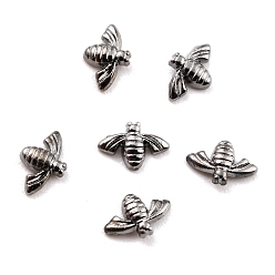 Черный Цвет Металла Сплав кабошонов, 3 d bee, ногтей декоративные аксессуары, металлический черный , 3.5x5.5x1 мм