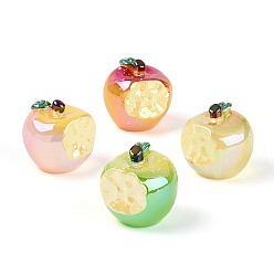 (52) Непрозрачная лаванда Мини-моделирование смолы, яблоко, для кукольных аксессуаров, притворяющихся опорными украшениями, разноцветные, 30.5~31.5x31.5x30 мм