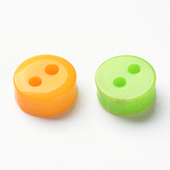 Mixed Color Multi Colour DIY Handcraft Buttons For Dolls Clothes, Flat Round, Resin Button, Mixed Color, about 6mm in diameter, hole: 1mm, about 2500pcs/bag