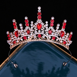 Рубин Сплав горный хрусталь ленты для волос, аксессуары для волос для женщин, девочек, украшение для вечеринки, корона, рубин, 140 мм