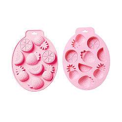 Pink 2силиконовые формы в форме фруктов, формы для литья смолы, для изготовления изделий из уф-смолы и эпоксидной смолы, розовые, 227x170x21 мм, внутренний диаметр: 48~58x28~48 мм