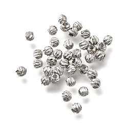 Платинированный Латунные бусины, долговечный, спираль круглый, без никеля , Реальная платина, 3x2.5 мм, отверстие : 1.2 мм