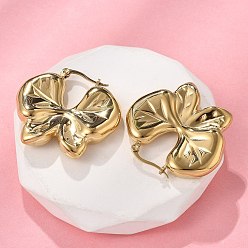 Бабочка Серьги из 304 нержавеющей стали, real 18 k позолоченный, бабочка, 31.5x35x7.5 мм