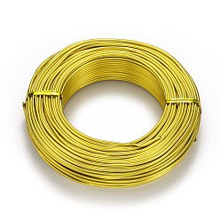 Yellow Round Aluminum Wire, Flexible Craft Wire, for Beading Jewelry Doll Craft Making, Yellow, 12 Gauge, 2.0mm, 55m/500g(180.4 Feet/500g)