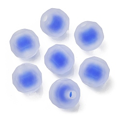 Blue Transparent Acrylic Beads, Frosted, Bead in Bead, Faceted Round, Blue, 15mm, Hole: 4mm