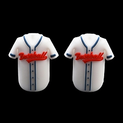 Clothes Силиконовые бусины, фокусные бусы, бейсбольная тематика, белые, одежда, 30x25.5x11 мм, отверстие : 2 мм