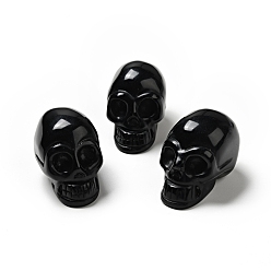 Обсидиан Хэллоуин украшения из натурального обсидиана, украшения для дома, череп, 35~37x30~31x48~50.5 мм