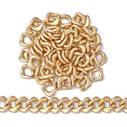 Gold Opaque Spray Painted Acrylic Linking Rings, Quick Link Connectors, for Curb Chains Making, Twist, Gold, 24x24x9mm, Inner Diameter: 15x9mm, Side Length: 20mm, about: 420pcs/500g