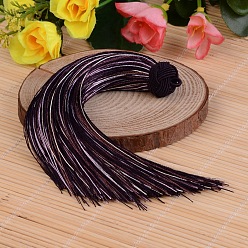 Индиго Красивый дизайн украшения нейлон кисточкой кулон, индиговые, 160x18 мм, отверстие : 4 мм