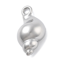 Нержавеющая Сталь Цвет 304 подвески из нержавеющей стали, очарование раковины, анти-тускнение, цвет нержавеющей стали, 35x17.5x15.5 мм, отверстие : 3.5 мм