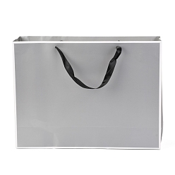 Серебро Прямоугольные бумажные пакеты, с ручками, для подарочных пакетов и сумок, серебряные, 32x43x0.6 см