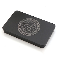 Звезда Печатные железные коробки для сбора карт Таро, футляры для хранения карт Таро, прямоугольные, чёрные, звезда, 16.7x10.3x2 см