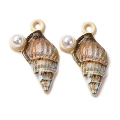 Other Animal Выпечки окрашены подвески из сплава, морские животные, форма раковины, 23.5x14.5x5 мм, отверстие : 1.8 мм