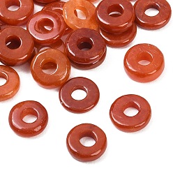 Шоколадный Подвески из натурального бирманского нефрита, окрашенные в различные цвета., подвески в виде пончиков/пи-дисков, цвет шоколада, 9.5~10x1.5~3.5 мм, отверстие : 3.5 мм