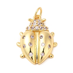 Настоящее золото 18K Кулон из циркония, с целью перехода в кольце, долговечный, без свинца и без кадмия, насекомое, реальный 18 k позолоченный, 20x15.5x4.5 мм, отверстие : 3.5 мм