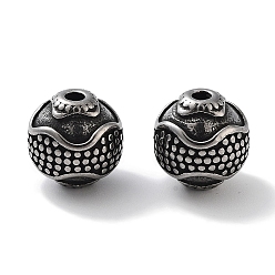 Античное Серебро Ионное покрытие (ip) 304 шарики из нержавеющей стали, круглые, античное серебро, 9.5 мм, отверстие : 1.8 мм